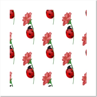 Ladybug pattern Posters and Art